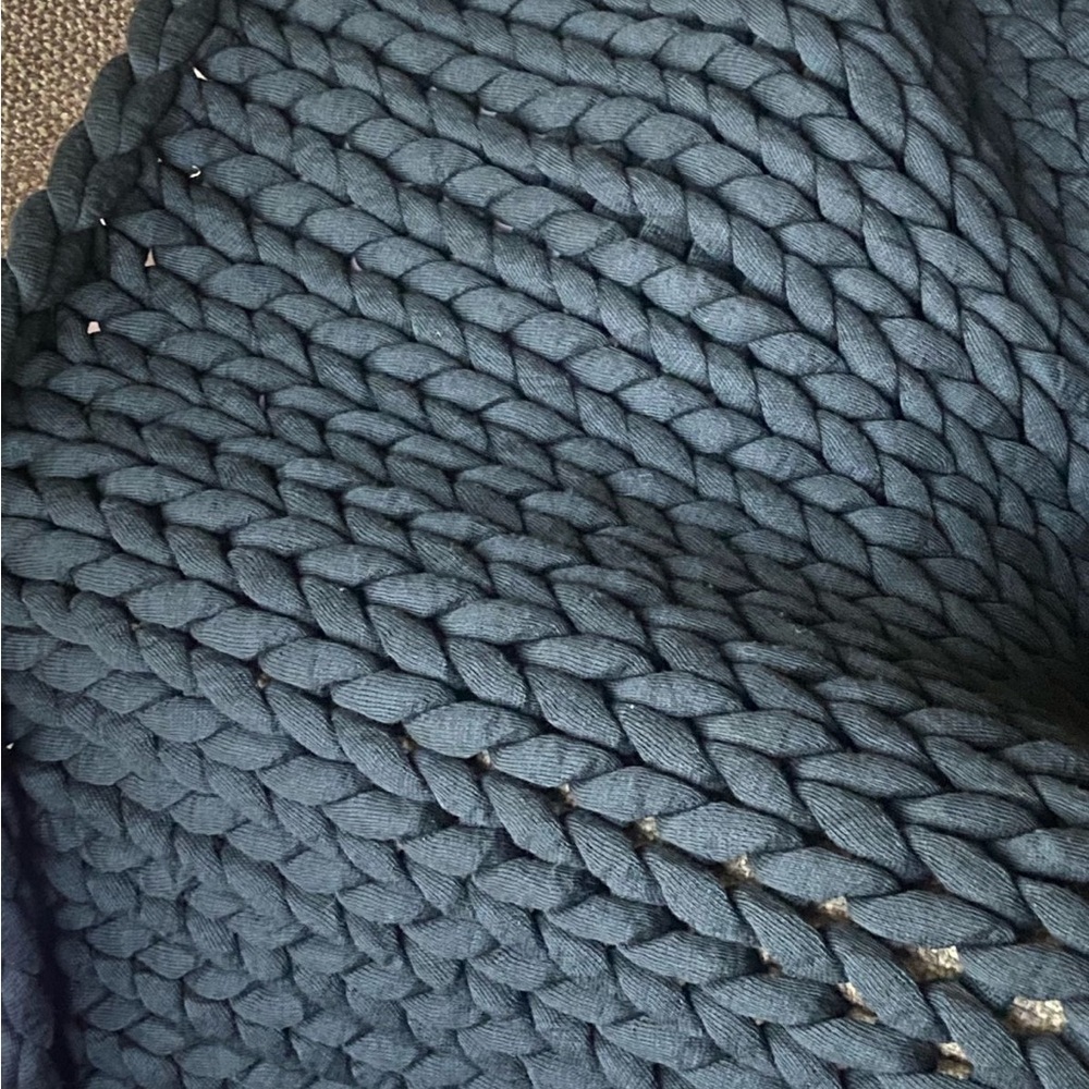Weighted knitted cotton blanket full